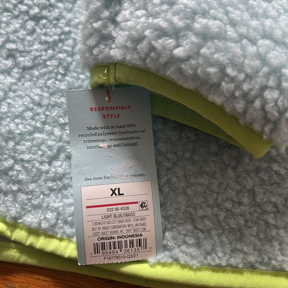 Cat and Jack Girls XL Blue Sherpa Zip Jacket NWT - Picture 4 of 6